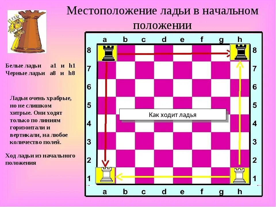 Сколько всего на шахматной доске ладей