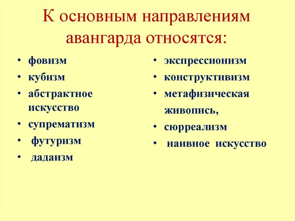 Направления Авангарда. Направления русского Авангарда. Основные направления авангардизма. Авангард направление в живописи. Какое из перечисленных направлений не относится