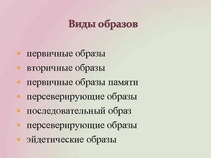 Разновидности образов