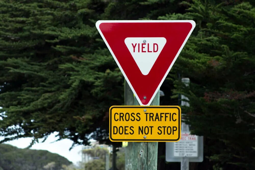 Yield from. Yield sign in usa. yield meaning.