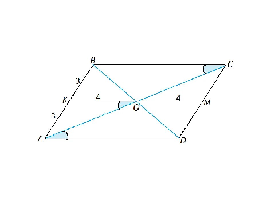 В параллелограмме авсд сторона аб 7. Параллелограмм. Ср линия параллелограмма. Середина стороны параллелограмма. Параллелограмм ABCD.