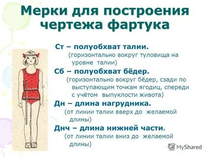 Обозначение мерок снятие мерок