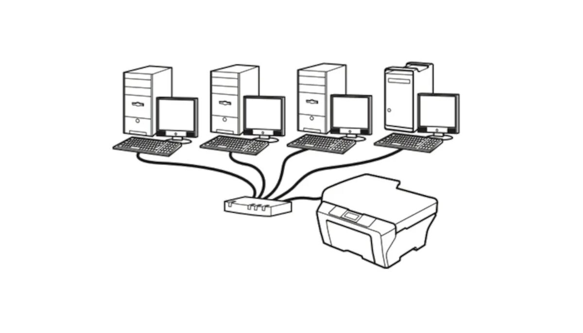 Shared printer. Подключенное устройство к компу рисунок.