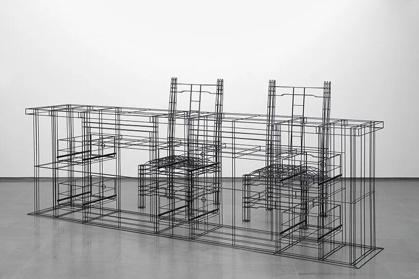 Wire frame. Каркасная мебель. проволочный архитектурный объект. прозрачная архитектура. мебель 3d wireframe.