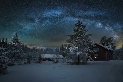 Снег с небес на дома