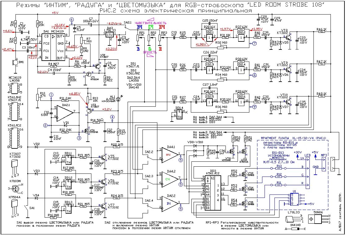 Схема Цветомузыки - Световые эффекты и LED - Форум по радиоэлектронике