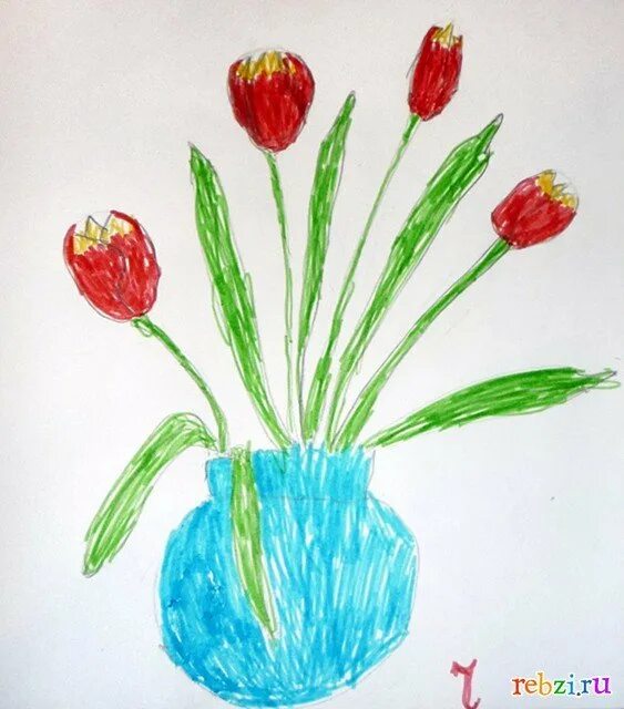 Детские рисунки тюльпанов. Рисование букет тюльпанов. Рисование тюльпанов с детьми. Рисование тюльпаны в старшей группе
