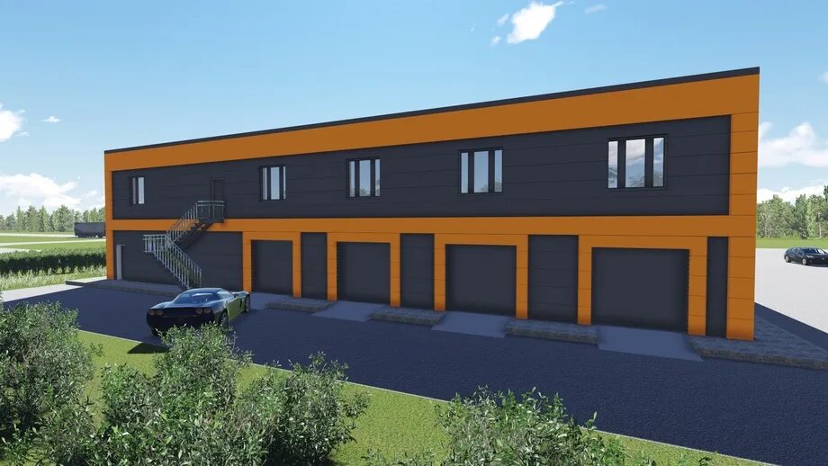 Двухэтажное здание из сэндвич панелей. Быстровозводимый гараж. Двухэтажная автомойка. Придорожный сервис. Модульная однопостовая автомойка.