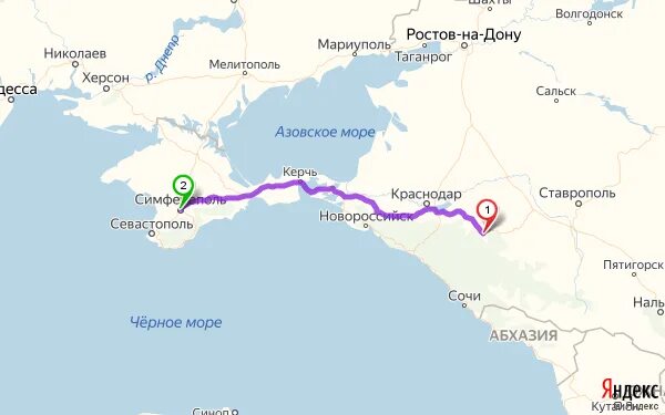 Пятигорск сочи расстояние