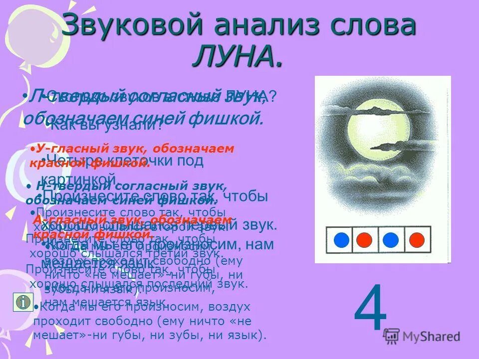 Слова звуками луна