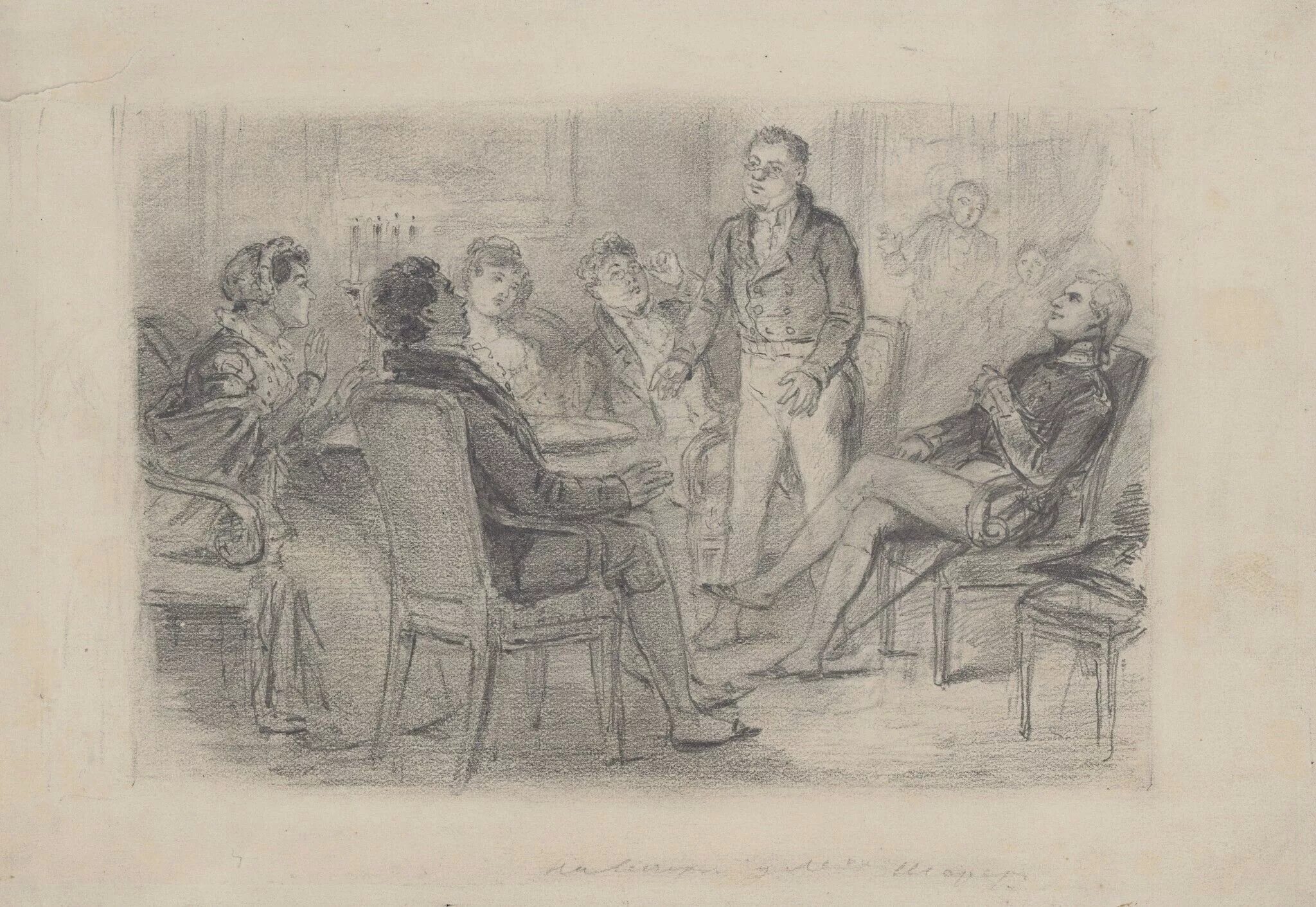 Михаил башилов иллюстрации война и мир. Вечер в салоне шерер. Пьер безухов салон. Анна шерер война и мир 1965. Пьер безухов салон.