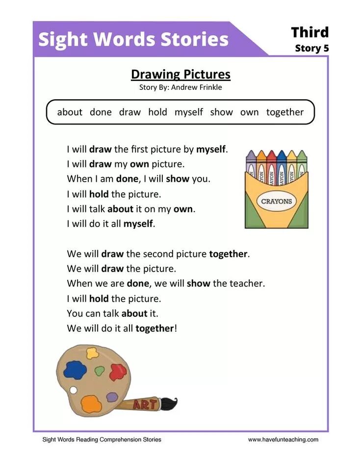 Find the words from the story. Space reading comprehension. sight words stories. reading comprehension worksheets. reading about space.