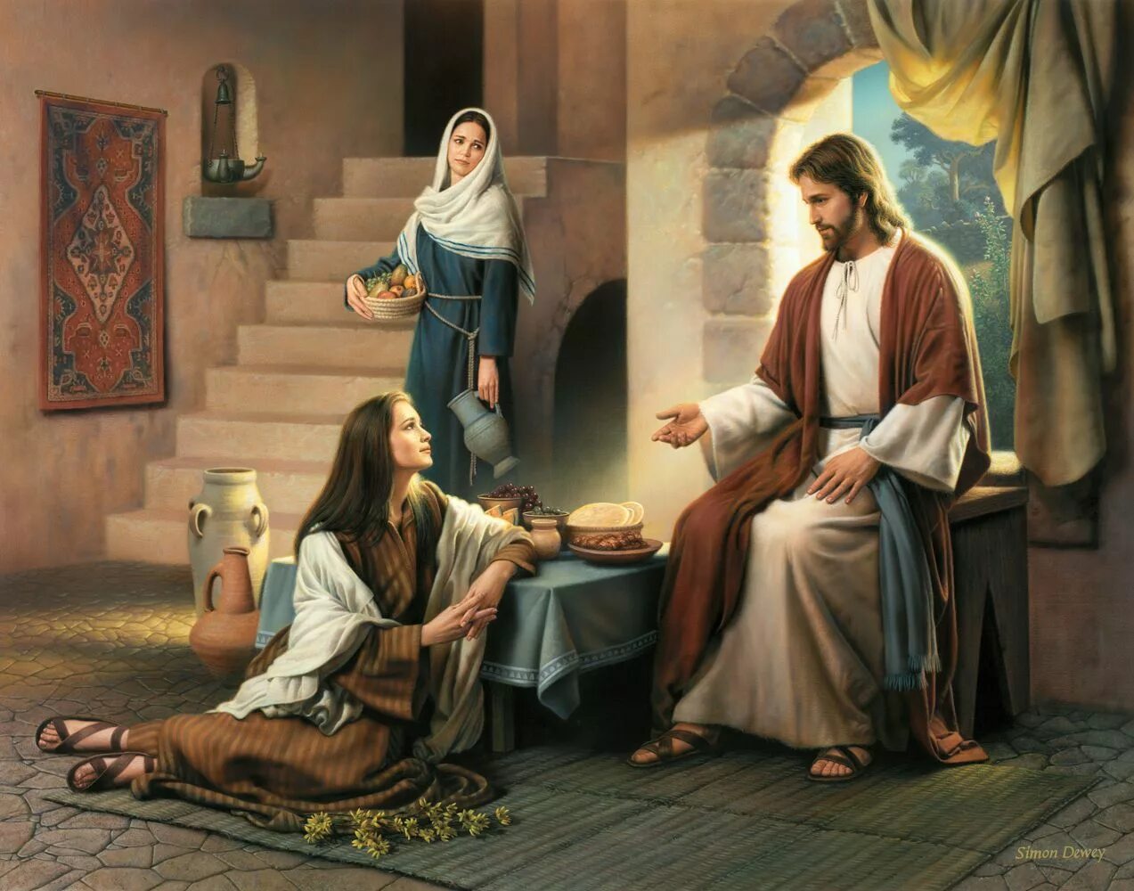 Христос у Марфы и Марии. Фреска Христос в доме Марфы и Марии. Притча гость