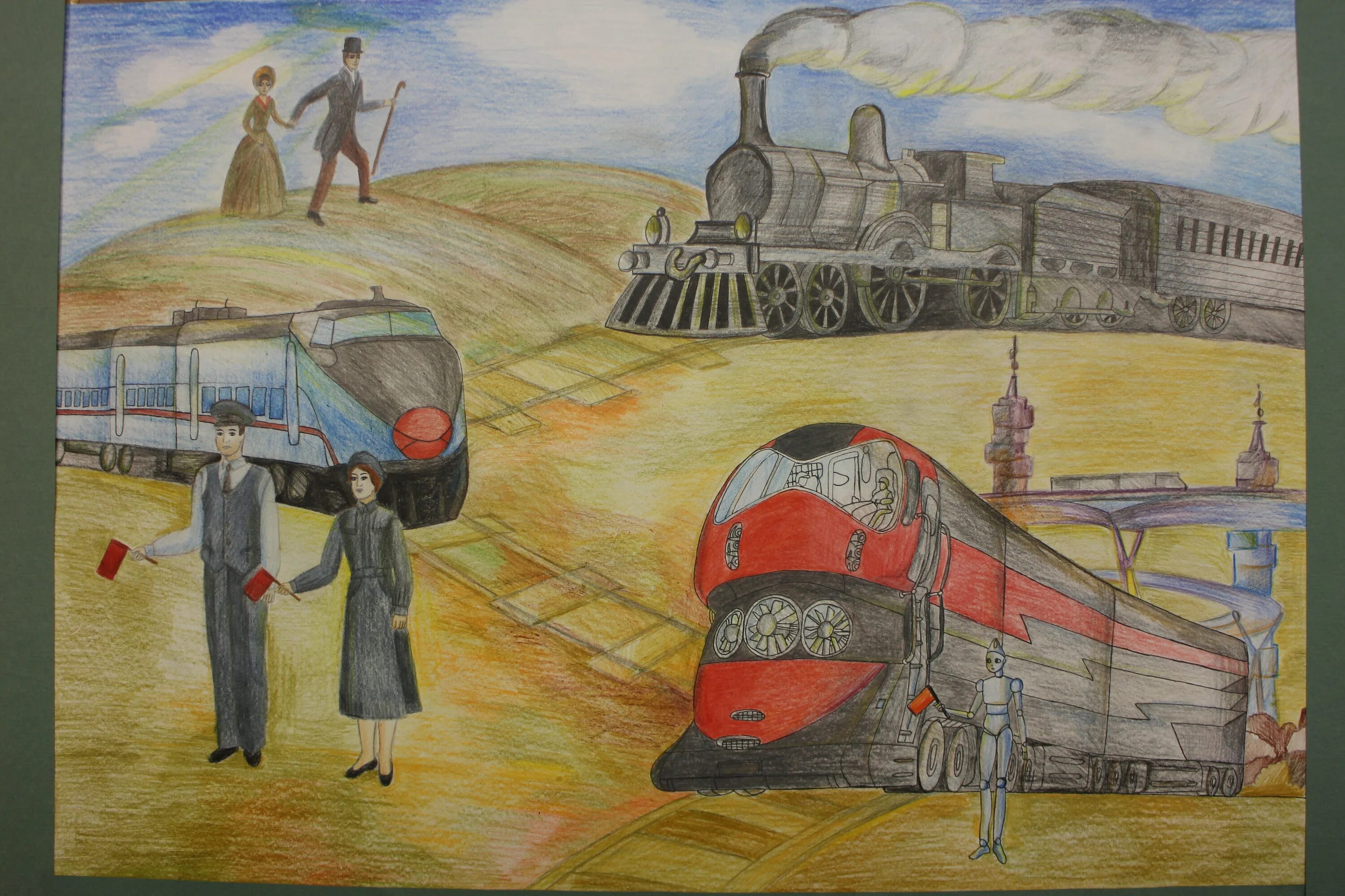 Железная дорога иллюстрация. Конкурс рисунков на тему железная дорога. Железная дорога будущего глазами детей. Рисунки железных дорог.