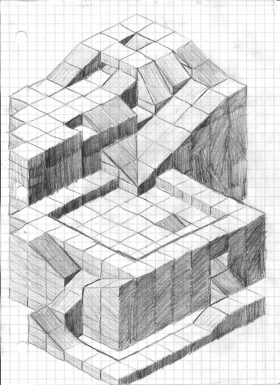 Рисунки в клетку 3 d