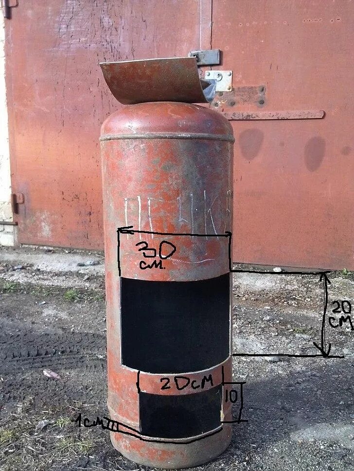Размеры печи из газового баллона