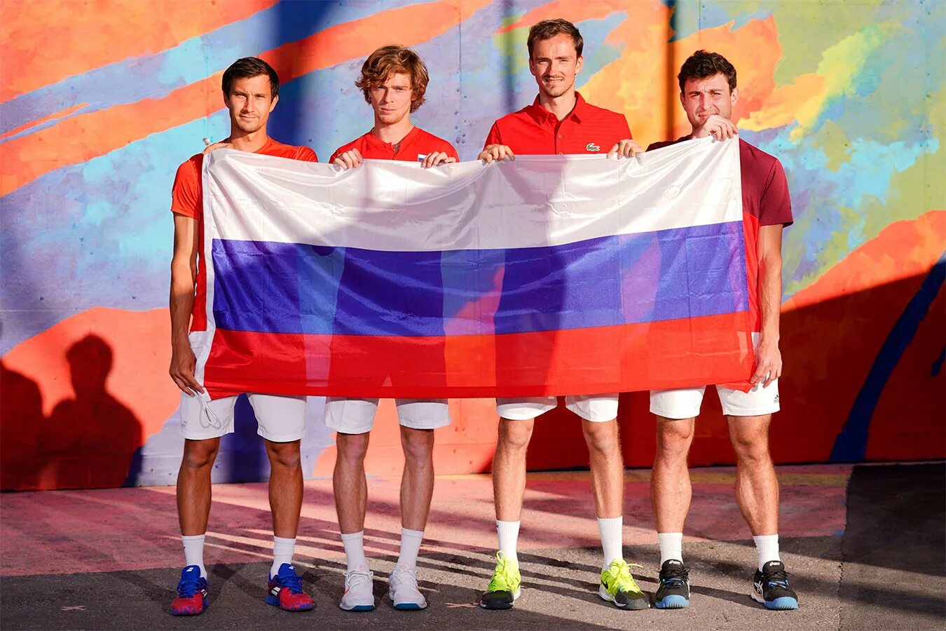 Россия кап. Медведев и Рублев теннис. Теннис сборная России.