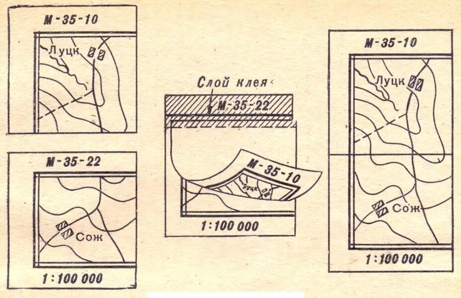 Как подготовить карты. Порядок склеивания карты. склейка топографических карт. склеивание листов карты. складывание топографической карты.