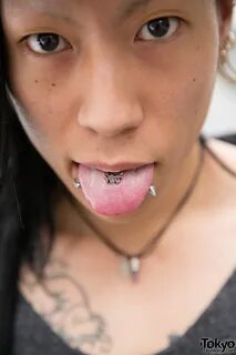 Pierced tongue bj