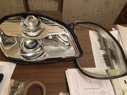 Покраска масок фар в чёрный цвет. - Chevrolet Niva GLX, 1,8 л, 2009 года своими 