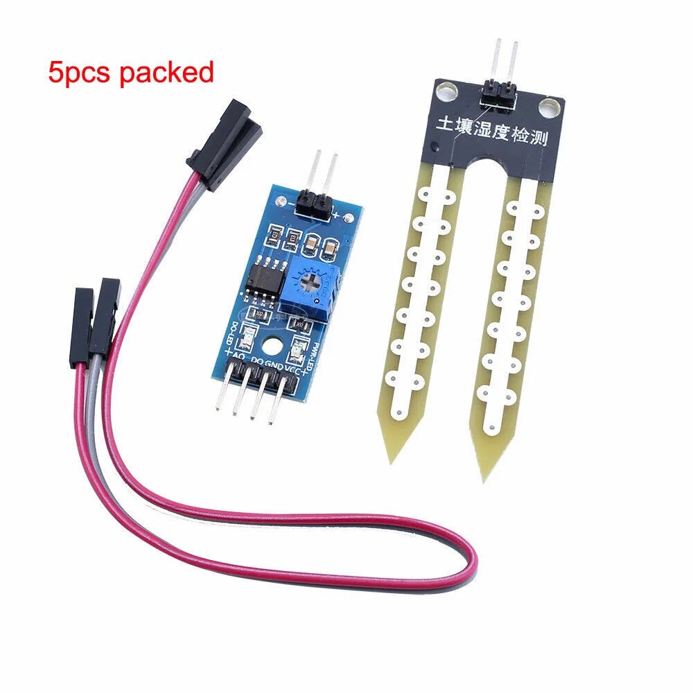 5x Soil Humidity Hygrometer Moisture Detection Sensor Module Arduino Dupont Wire