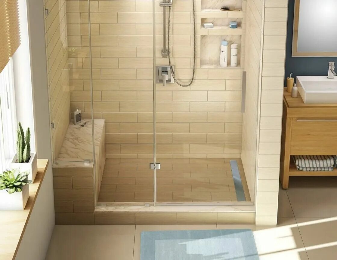 Душевая кабина Shower Room 150x85. Душевая кабина из плитки. Душевая с поддоном в частном доме.