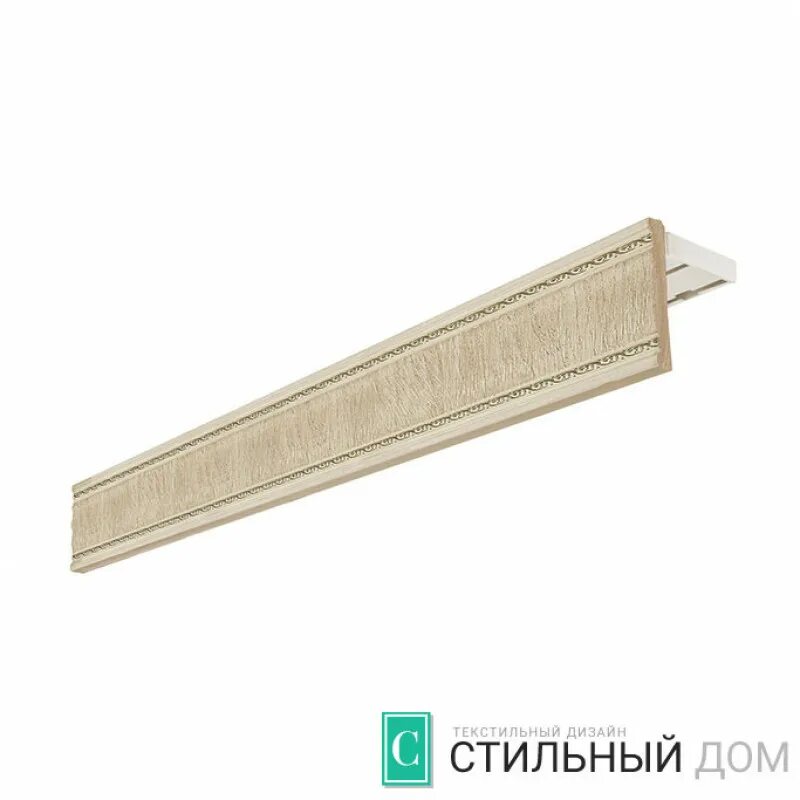 D28. Карниз потолочный 400 см двухрядный. Карниз унисон потолочный багетный беленый дуб. 568. Магазин уют карниз.