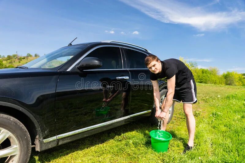 His car was washed is washed
