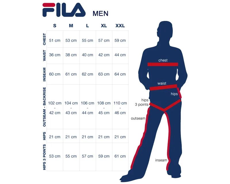 48 размер костюма спортивного. Таблица размеров Fila мужская одежда. Размерная сетка Фила одежда. Фила Размерная сетка одежды мужской. Размерная сетка костюмов Fila.
