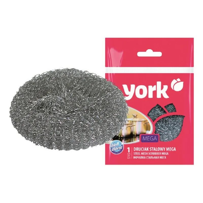 Мочалка металлическая York мега, 40г. Губка для посуды 3шт из нерж стали "Азур" York. Губка для посуды металл (нерж сталь) (3шт/уп) York. Губка спиральная стальная мега York.