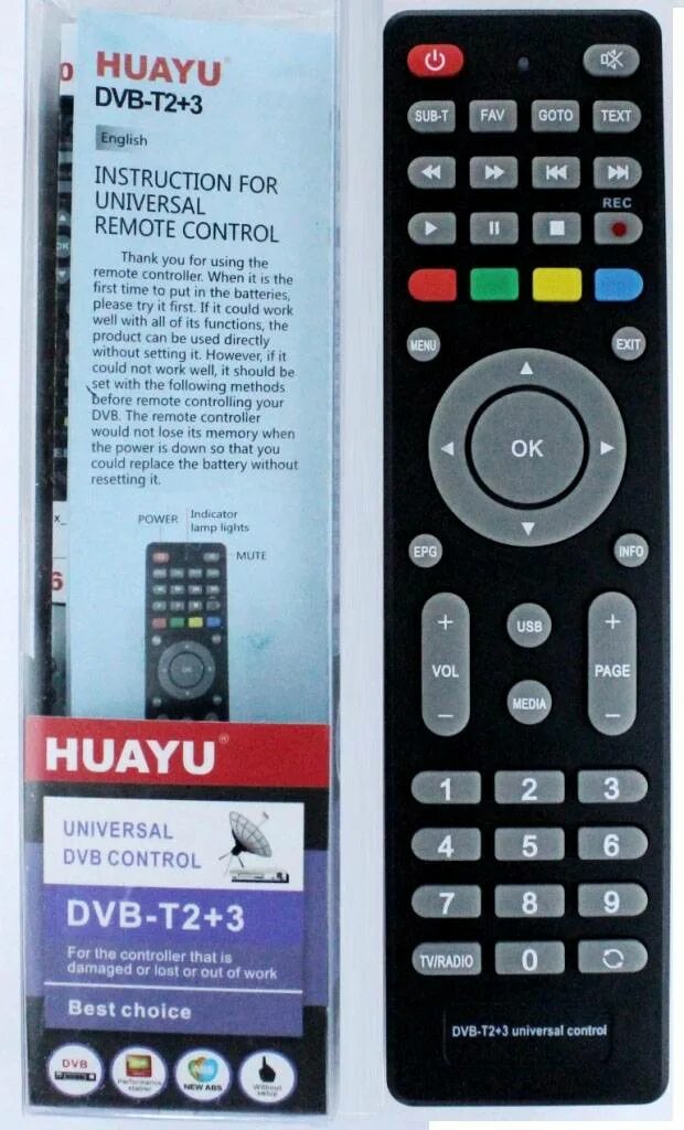 Как активировать пульт от телевизора. Пульт Huayu DVB-t2+3. Пульт DVB-t2+3 Universal Control. Пульт универсал DVB t2+2 Huayu. Пульт Huayu DVB-t2+2 Universal Control.