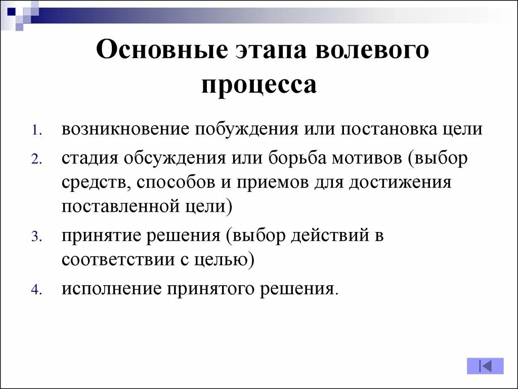 Возникновение побуждения