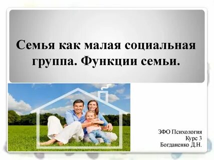 Функции семьи малой группы