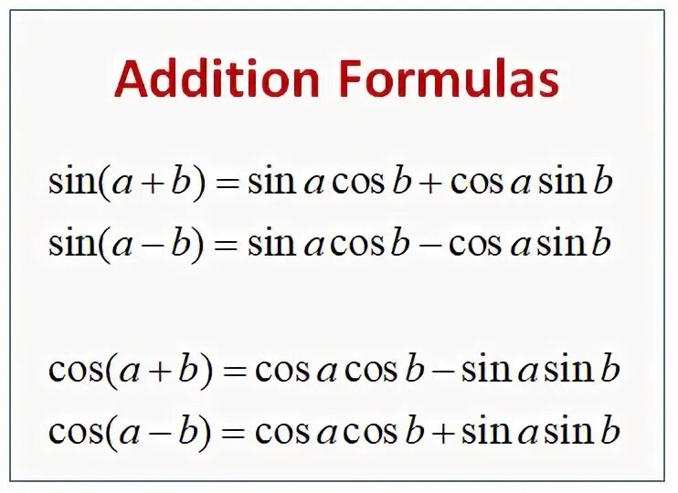 Sin a sin b. Sin b формула. Cos a b формула.