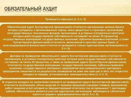 Какие организации подлежат обязательному аудиту