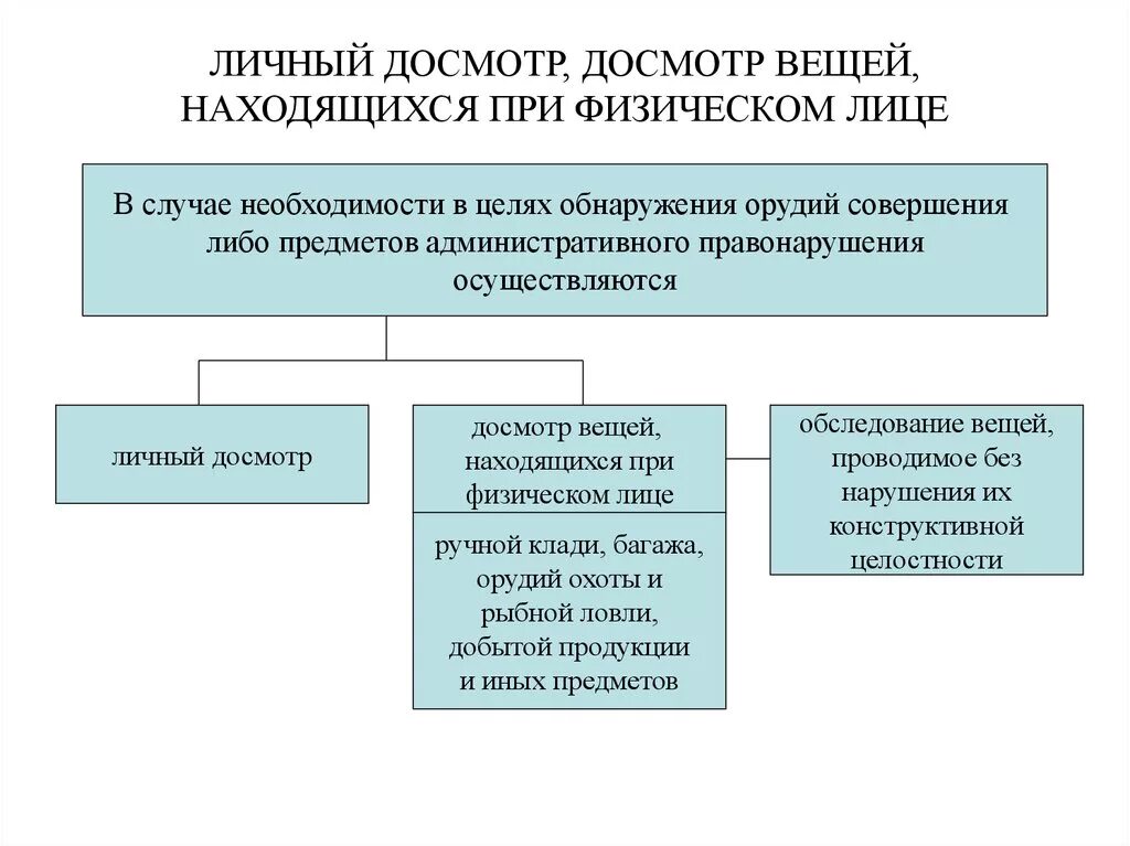 Основания личного досмотра