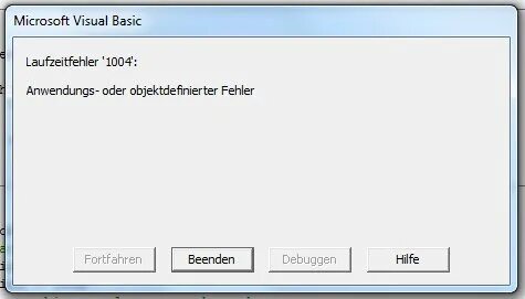 Application defined error