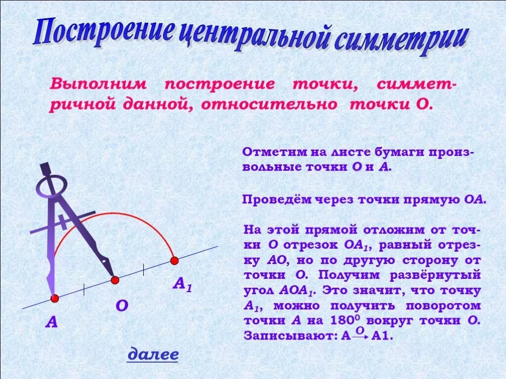 Используя циркуль отметьте точки а n m
