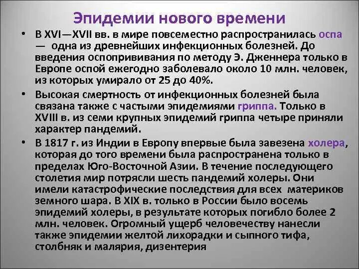 Развитие эпидемии