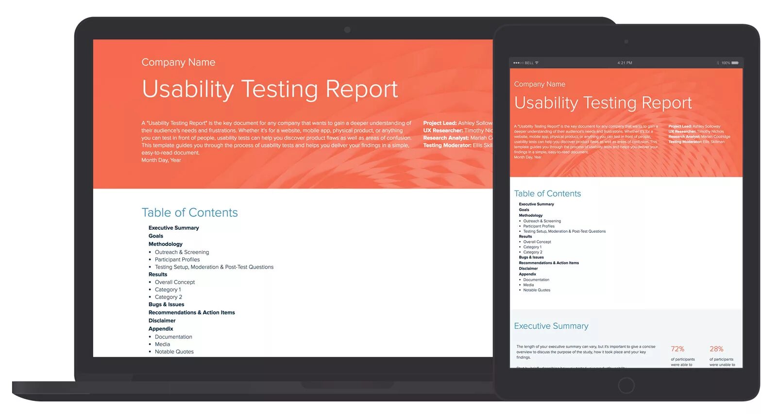 Test results reporting