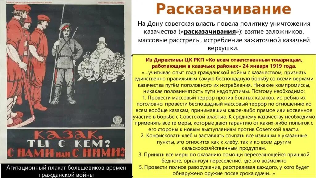 Были изданы в развитие. Противники Советской власти в гражданской войне. Расказачивание в годы гражданской. Воевать против Большевиков. Большевики и Советская власть.