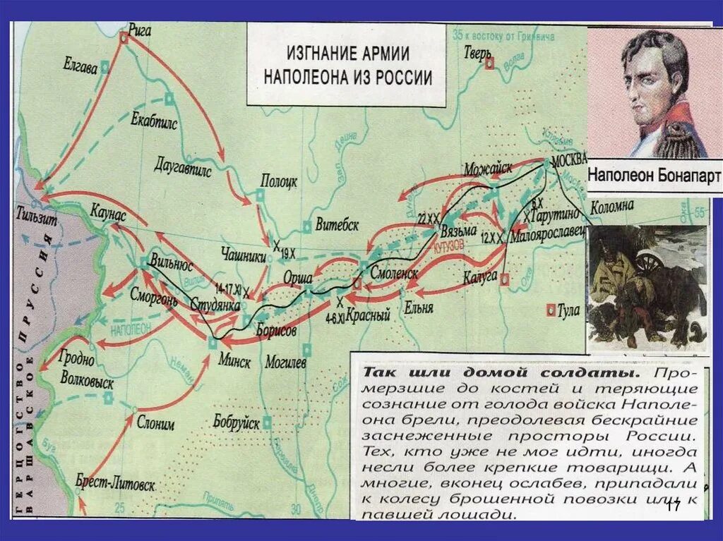 Наполеон путь. Отступление наполеона из москвы карта.
