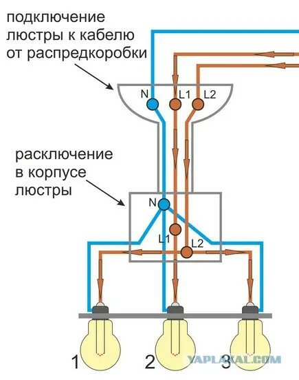 Схема подключения двухклавишного выключателя Заметки электрика
