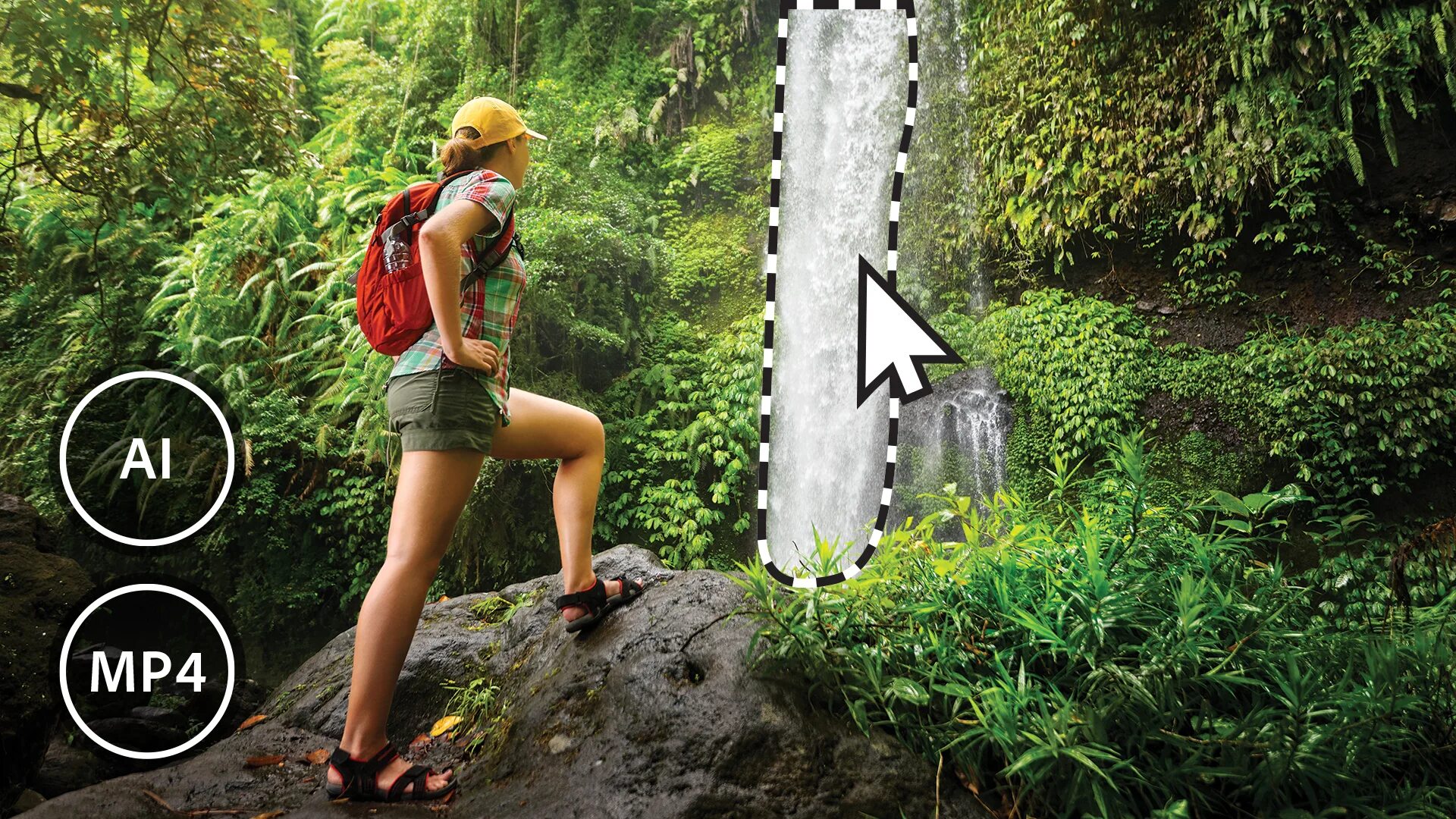 Elements 2025. Adobe photoshop elements 2025. тропики водопад девушка. хайкинг к водопадам.