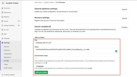 Gitlab runner environment