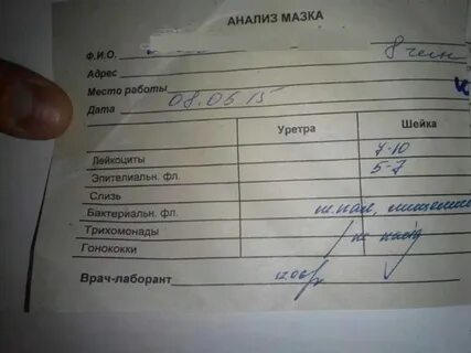 Исследования мазка на гонококки