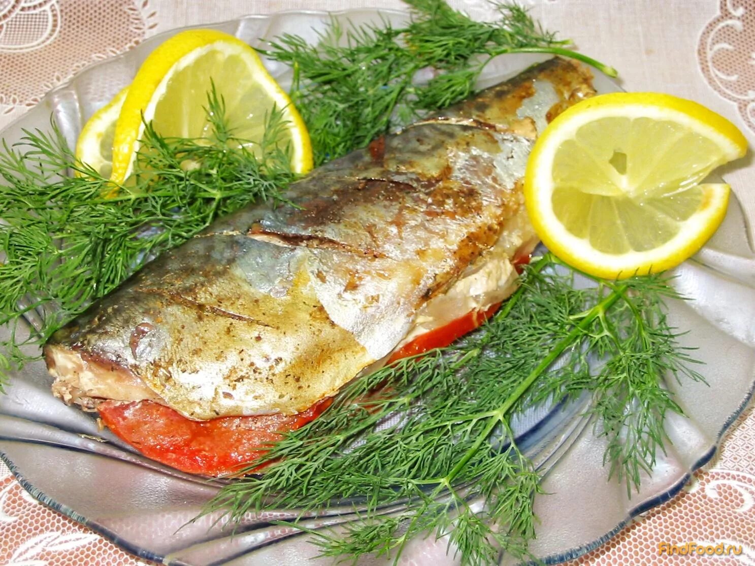 скумбрия запеченная в духовке с овощами