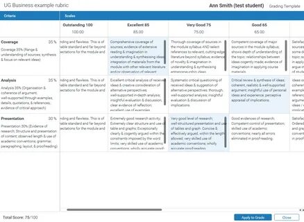 Standard Turnitin Rubrics (Feedback Studio) - eLearning Services at the.