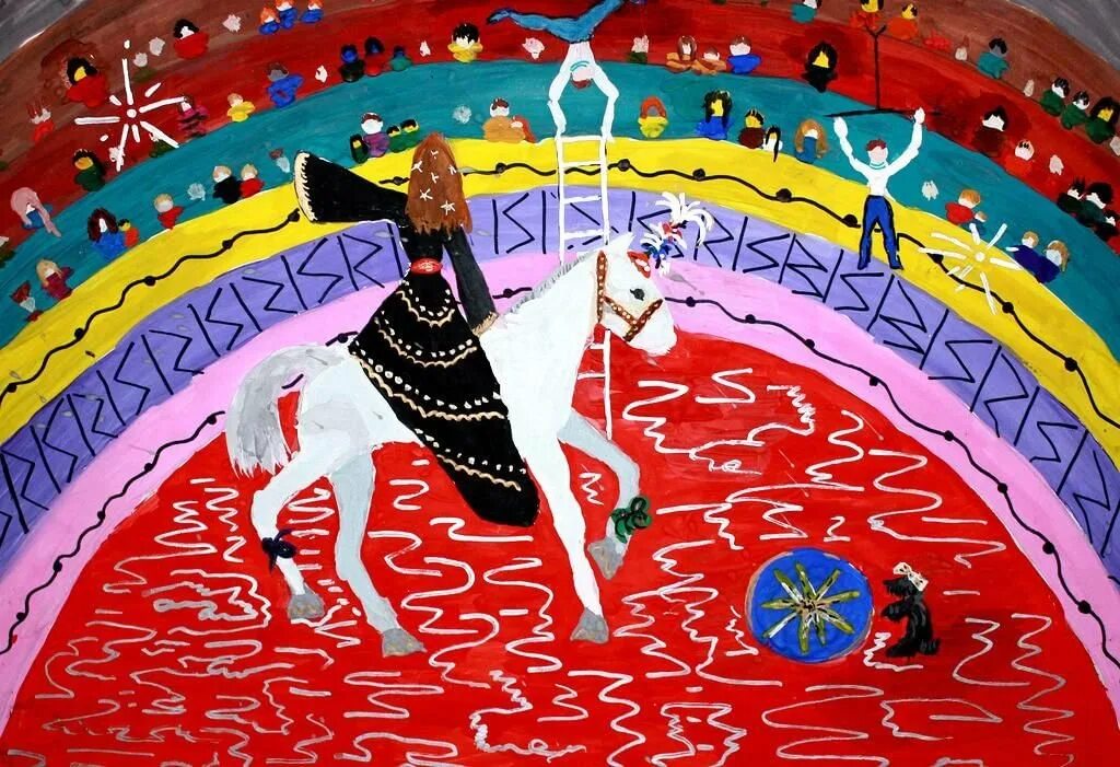 Детский рисунок. Рисунок на тему цирк. В цирке рисунки детей 3 класс. Рисование цирк. В цирке рисунки детей 3 класс.