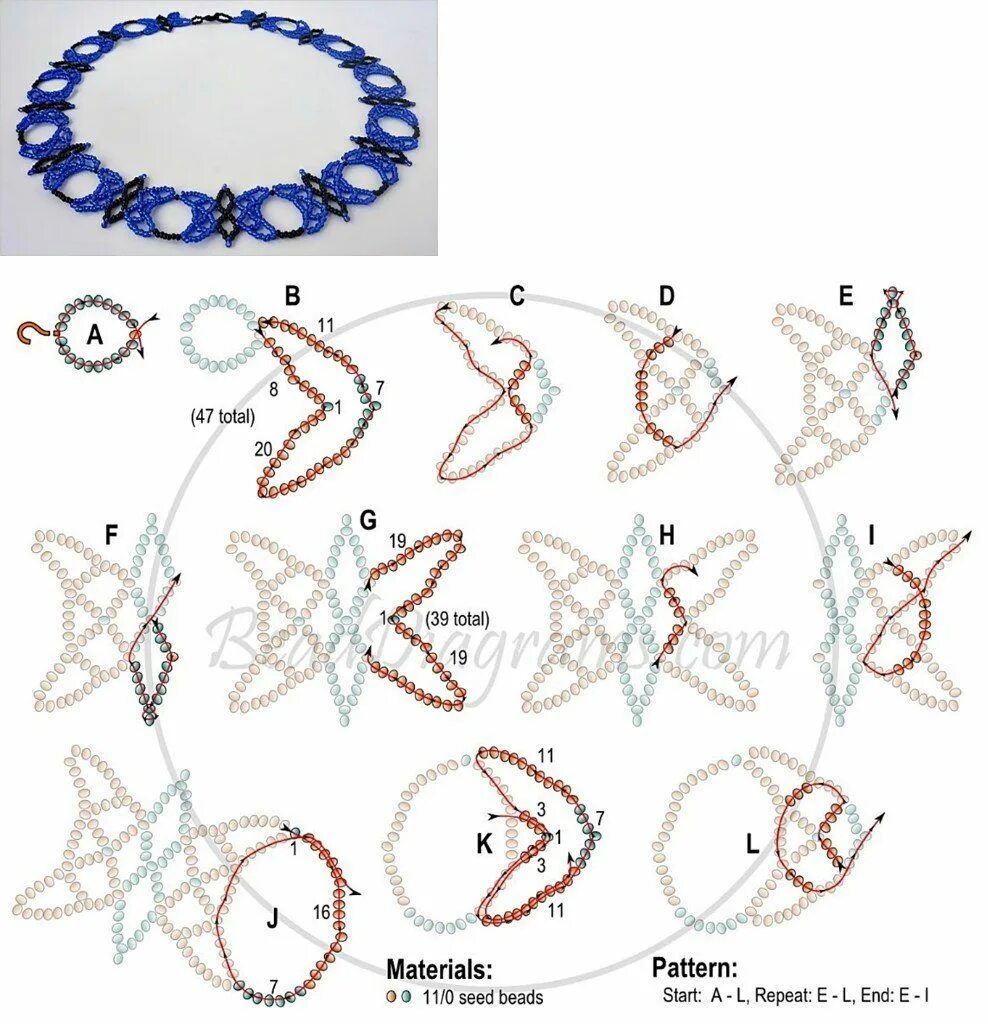 Схемы из стекляруса. Колье из бусин и бисера своими руками схемы плетения. Схемы плетения из бисера украшений для начинающих. Плетение бисером колье и ожерелье схемы. Бисероплетение схемы колье.